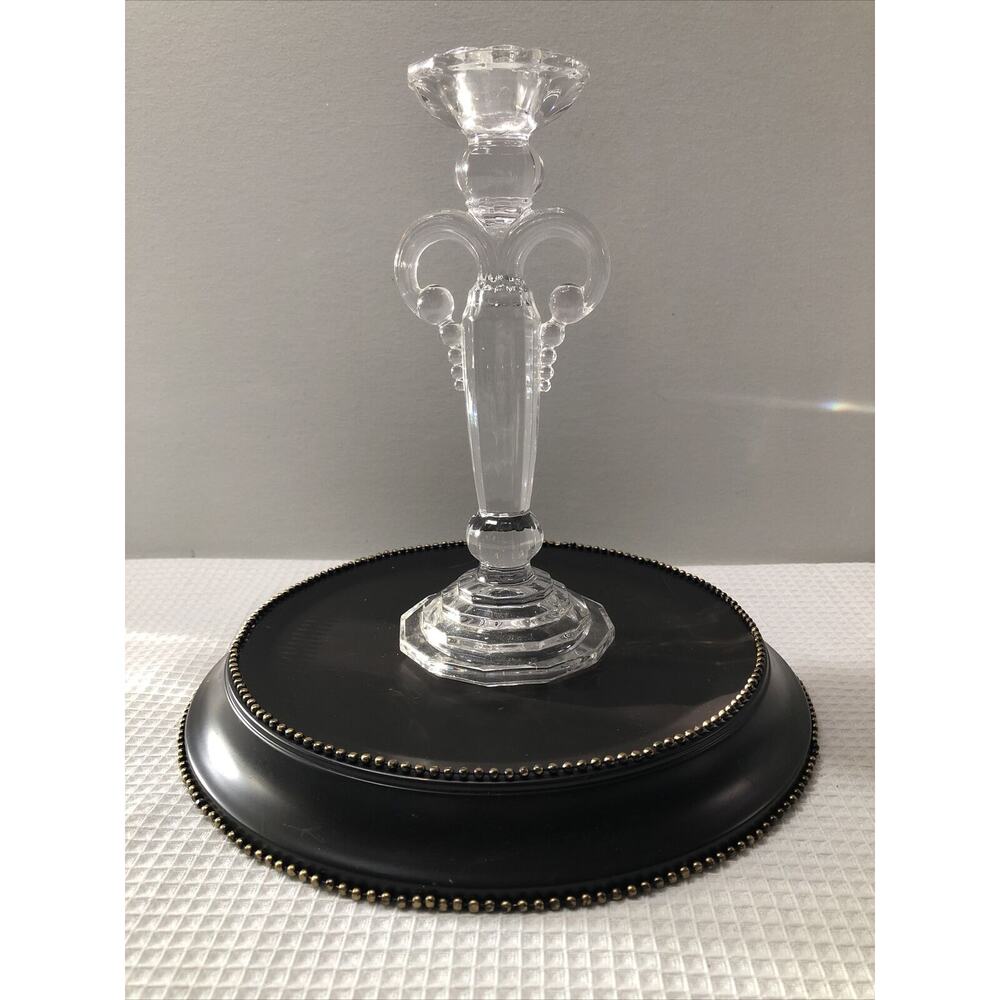One GORGEOUS 8.5" Candlestick Crystal Clear Industries Austria